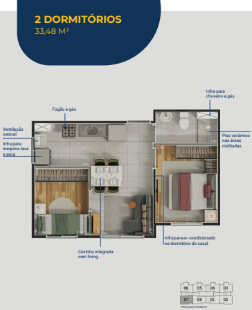 Apartamento à venda com 33m², 2 quartos sem vaga - 8