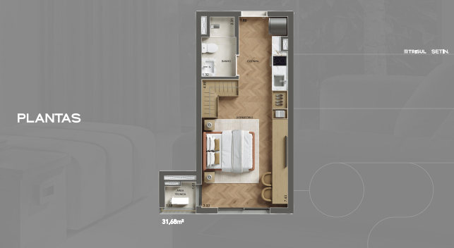 Studio à venda com 32m², 0 quartos sem vaga - 7