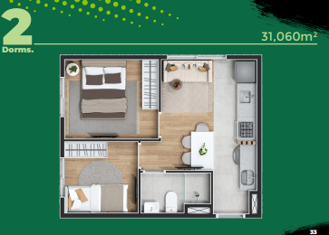 Apartamento à venda com 31m², 2 quartos sem vaga - 14