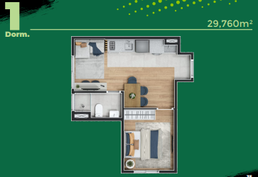 Apartamento à venda com 29m², 1 quarto sem vaga - 14