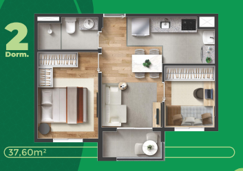 Apartamento à venda com 37m², 2 quartos sem vaga - 21