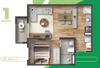 Apartamento à venda com 35m², 1 quarto sem vaga - 21