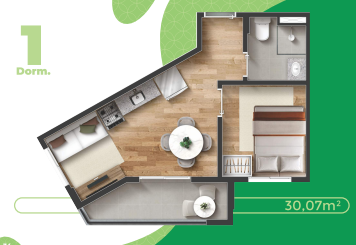 Apartamento à venda com 33m², 1 quarto sem vaga - 21