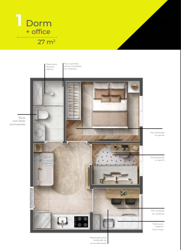 Apartamento à venda com 27m², 1 quarto sem vaga - 24