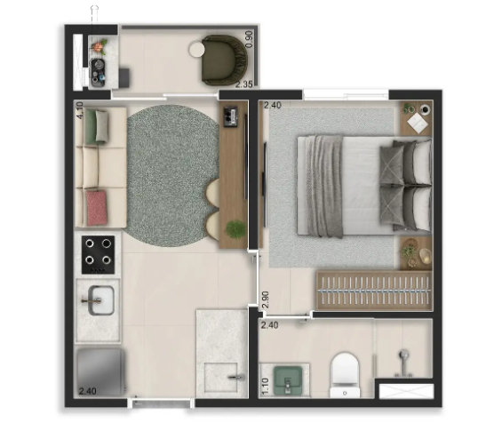 Apartamento à venda com 25m², 1 quarto sem vaga – foto 21