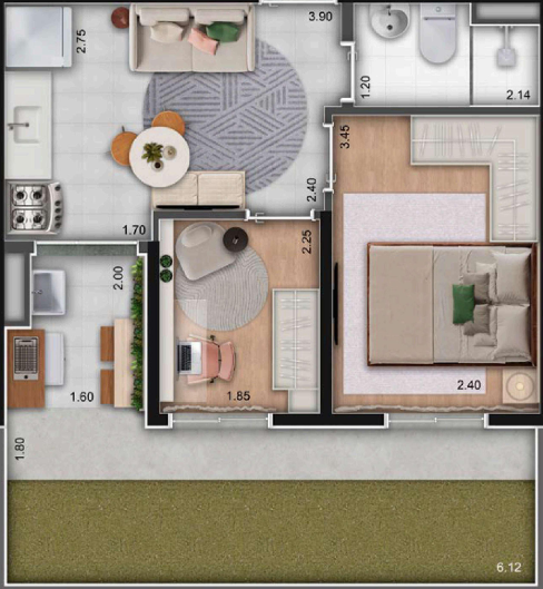 Apartamento à venda com 43m², 1 quarto sem vaga - 21