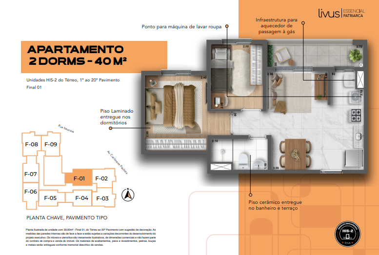 Apartamento à venda com 40m², 2 quartos sem vaga - 10