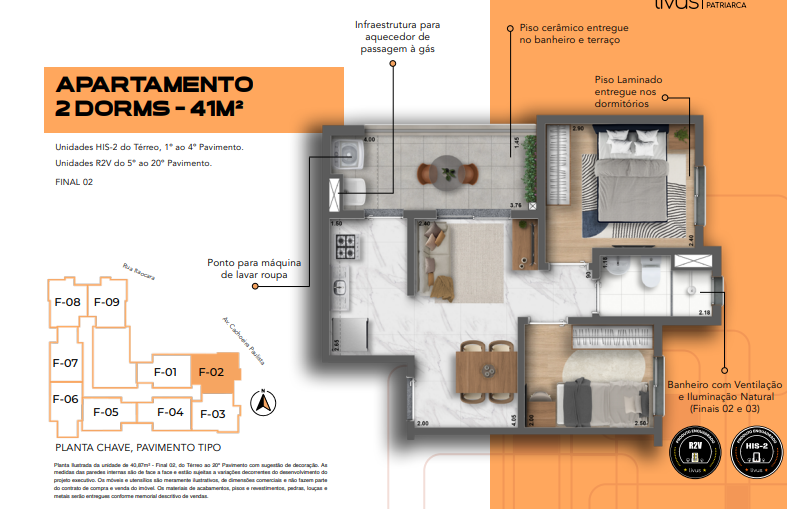 Apartamento à venda com 41m², 2 quartos sem vaga - 10