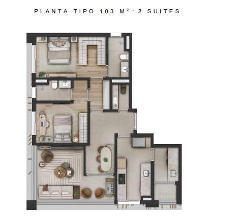 Apartamento à venda com 103m², 2 quartos com vaga - 34