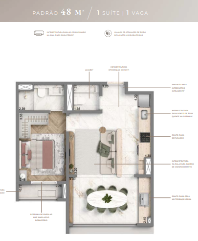 Apartamento à venda com 48m², 1 quarto com vaga - 18