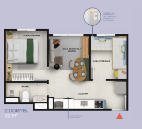 Apartamento à venda com 32m², 2 quartos sem vaga - 16
