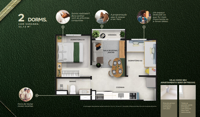 Apartamento à venda com 32m², 2 quartos sem vaga - 10