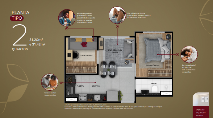 Apartamento à venda com 32m², 2 quartos com vaga - 12