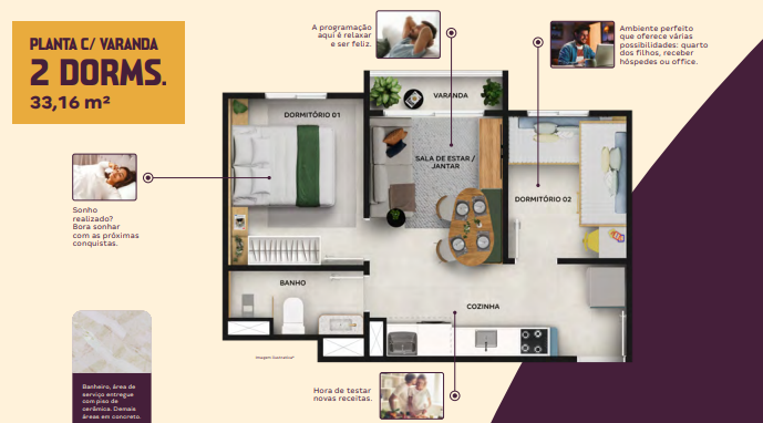Apartamento à venda com 34m², 2 quartos sem vaga - 13