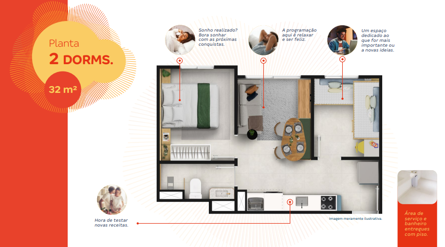 Apartamento à venda com 32m², 2 quartos sem vaga - 15