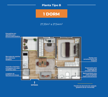 Apartamento à venda com 27m², 1 quarto sem vaga - 13