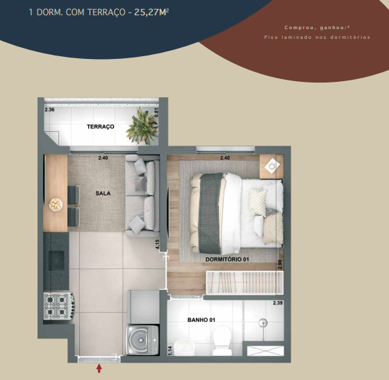 Apartamento à venda com 25m², 1 quarto sem vaga - 16