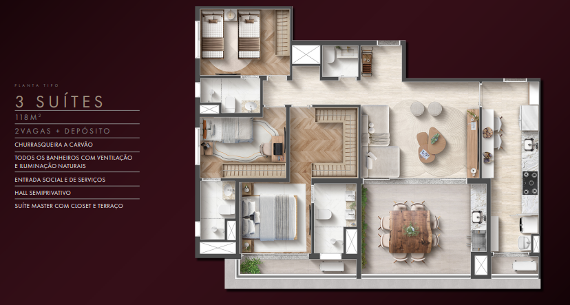 Apartamento à venda com 118m², 3 quartos com vaga - 3