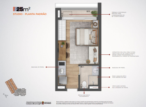 Apartamento à venda com 25m², 0 quartos sem vaga - 25