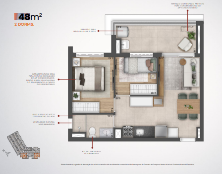 Apartamento à venda com 48m², 2 quartos sem vaga - 25