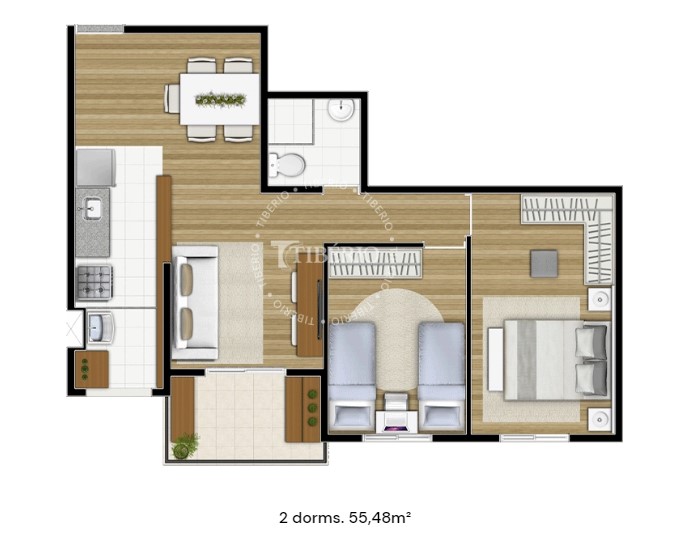 Apartamento à venda com 55m², 2 quartos com vaga - 36