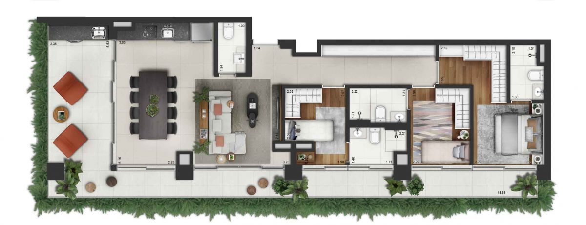 Apartamento à venda com 131m², 3 quartos com vaga - 23