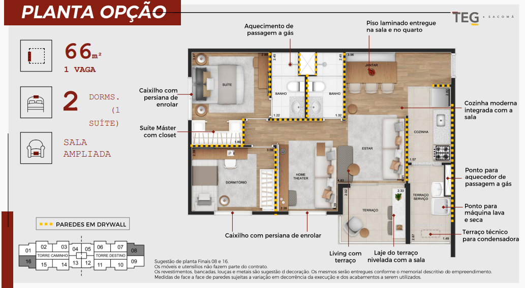 Apartamento à venda com 65m², 2 quartos com vaga - 22
