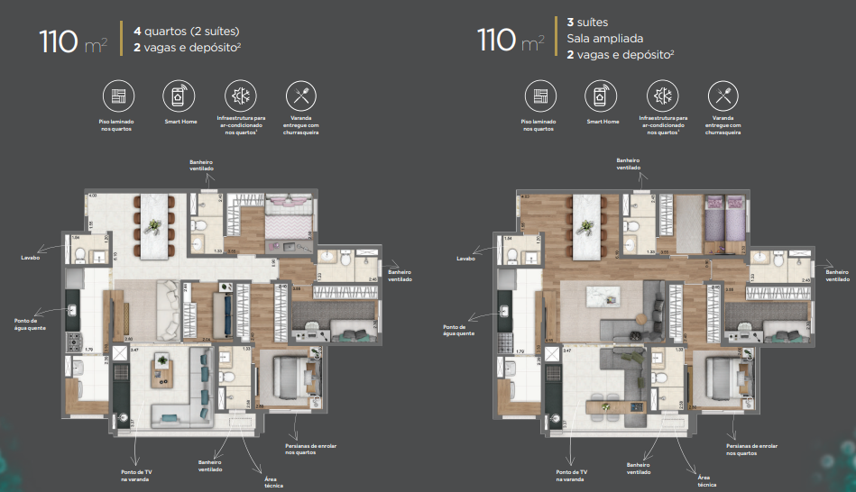 Apartamento à venda com 110m², 3 quartos com vaga - 17