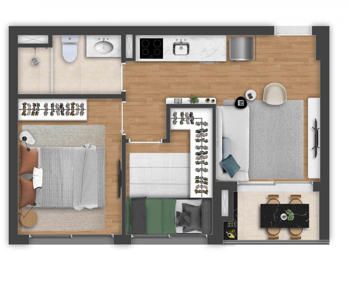 Apartamento à venda com 44m², 2 quartos sem vaga - 19