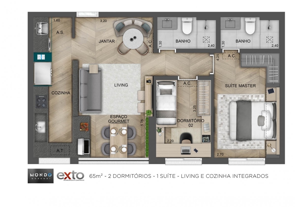 Apartamento à venda com 65m², 2 quartos com vaga - 20