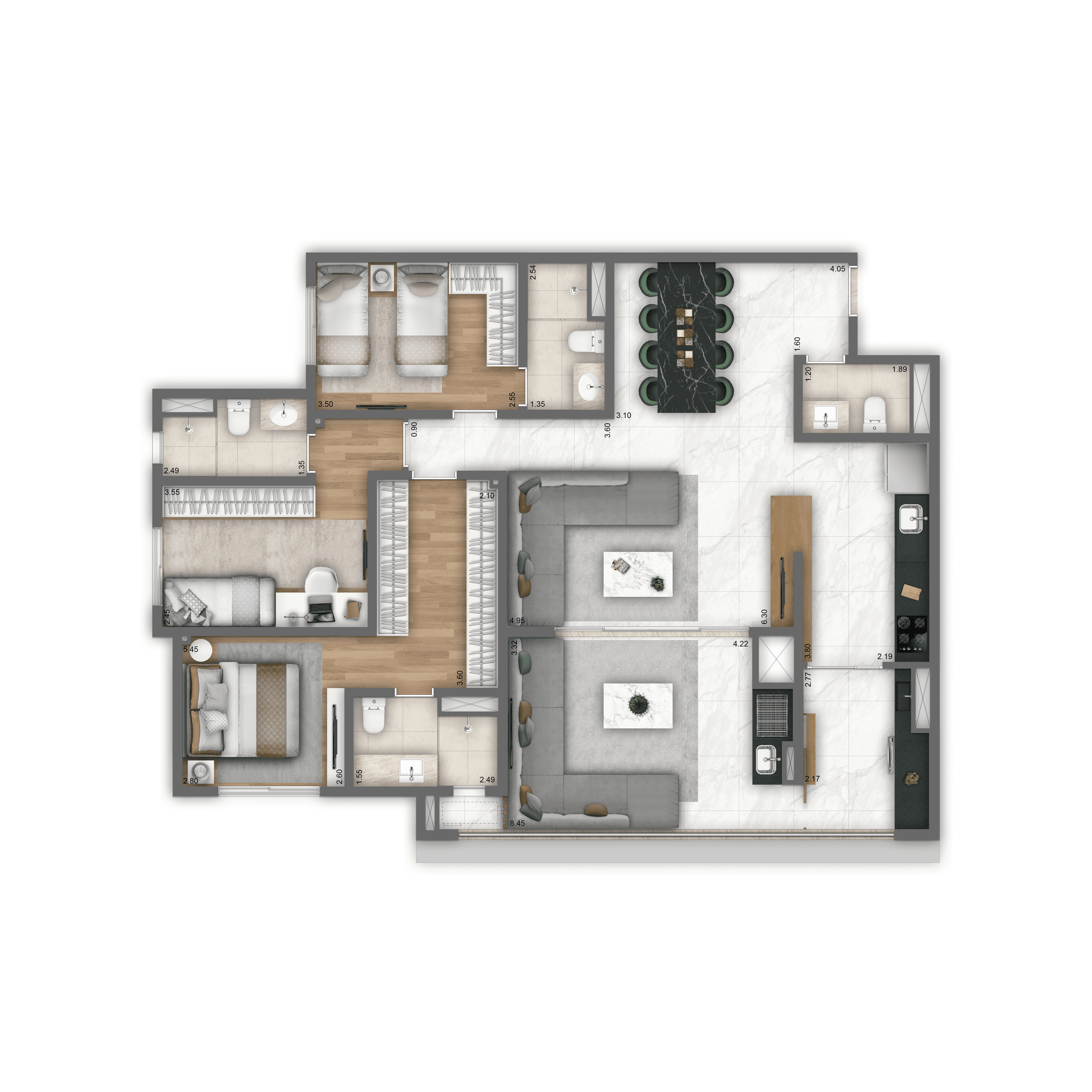 Apartamento à venda com 121m², 3 quartos com vaga - 21