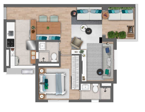 Apartamento à venda com 60m², 2 quartos com vaga - 46