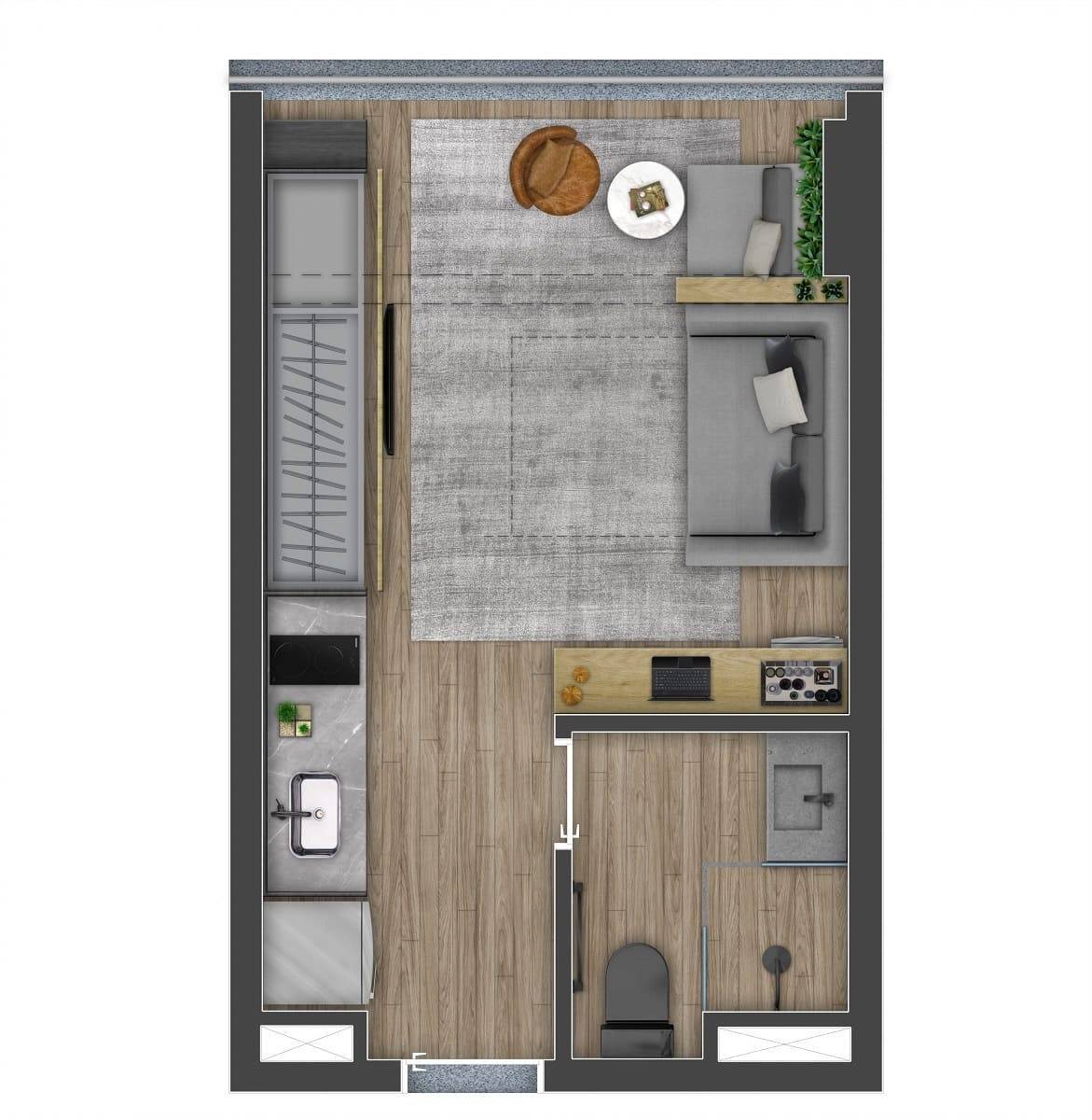 Studio à venda com 24m², 0 quartos sem vaga - 23