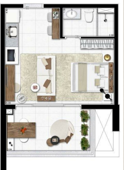 Studio à venda com 34m², 0 quartos sem vaga - 20