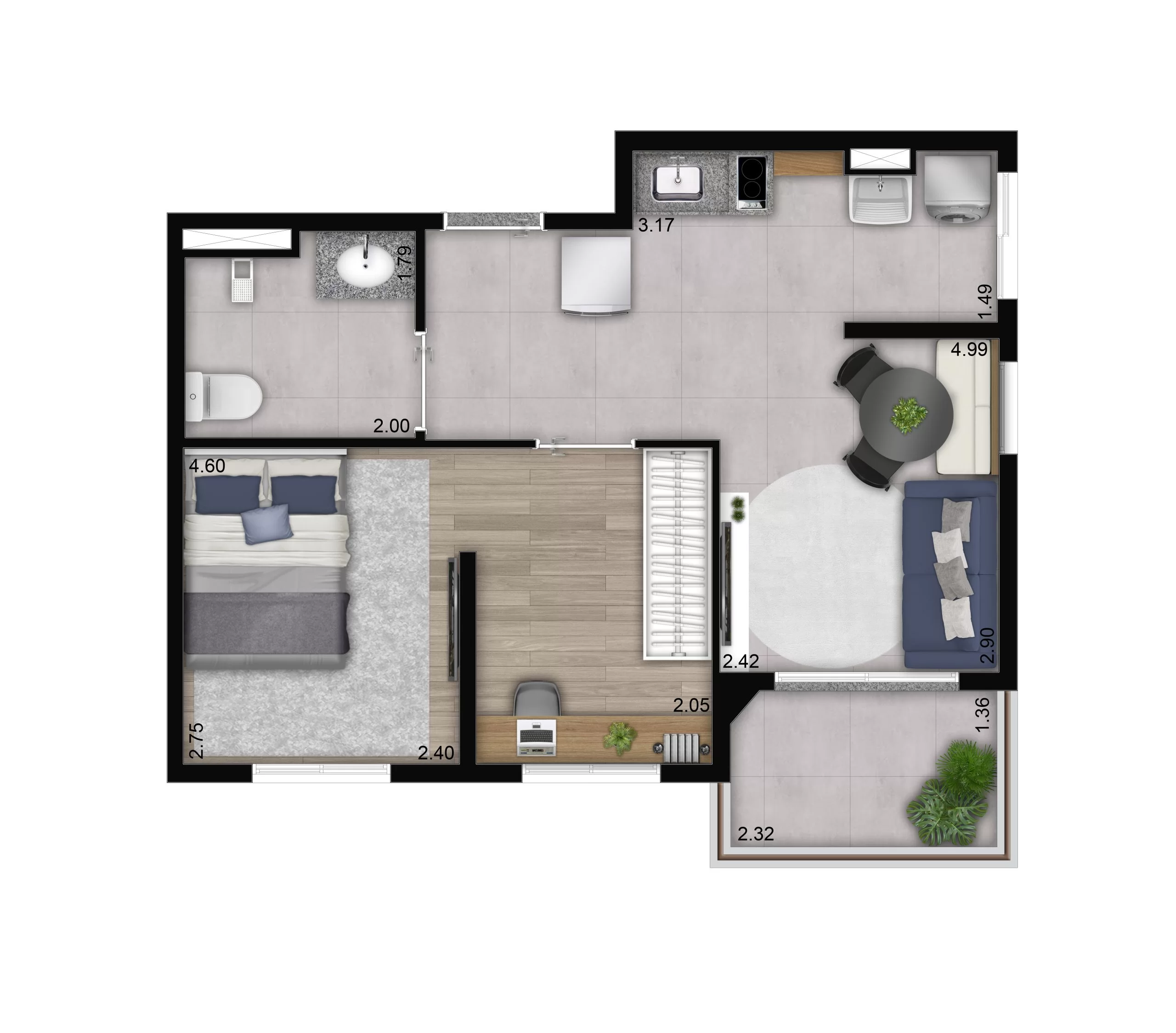 Apartamento à venda com 40m², 1 quarto sem vaga - 18