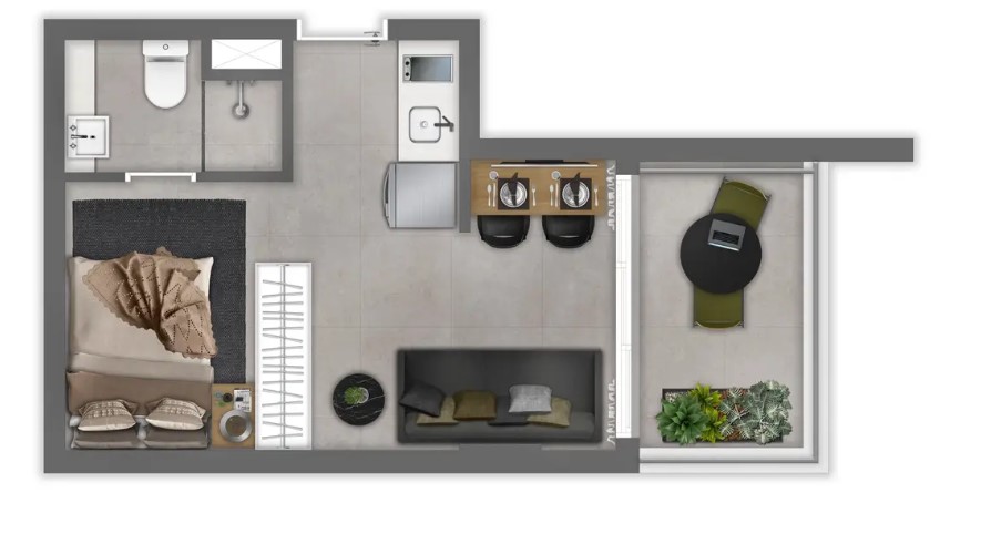 Apartamento à venda com 62m², 1 quarto sem vaga - 26