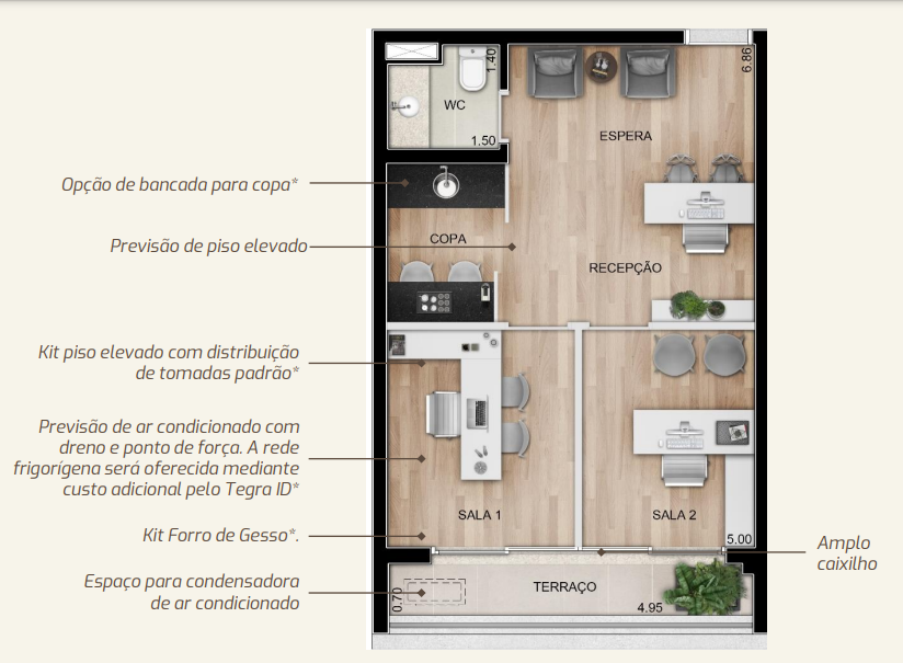 Apartamento à venda com 43m², 1 quarto sem vaga - 19