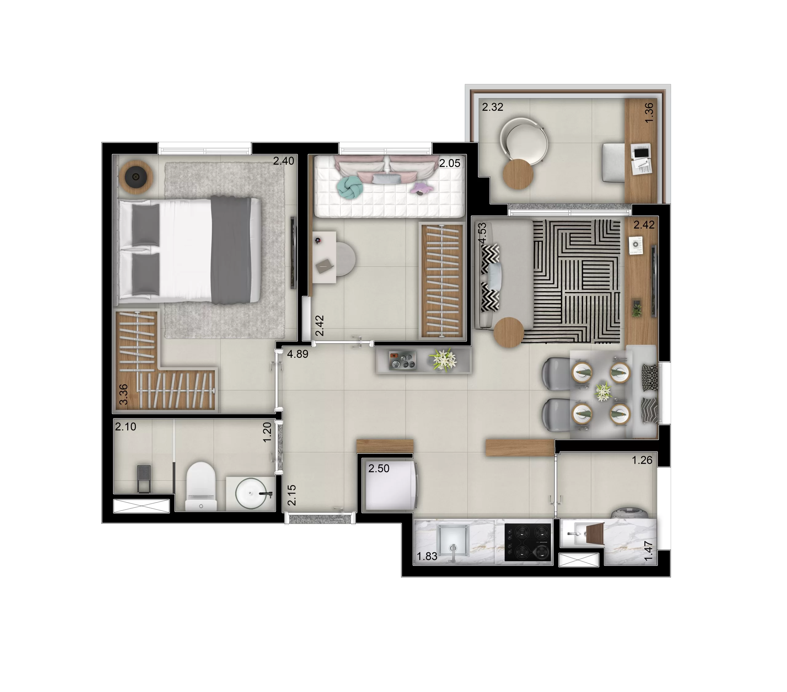 Apartamento à venda com 40m², 2 quartos sem vaga - 18