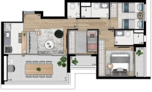 Apartamento à venda com 82m², 3 quartos com vaga - 33