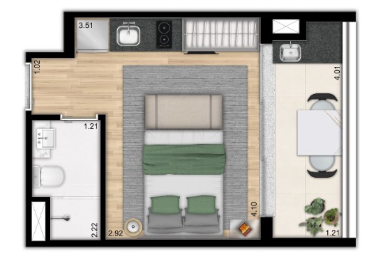Studio à venda com 27m², 0 quartos sem vaga - 28