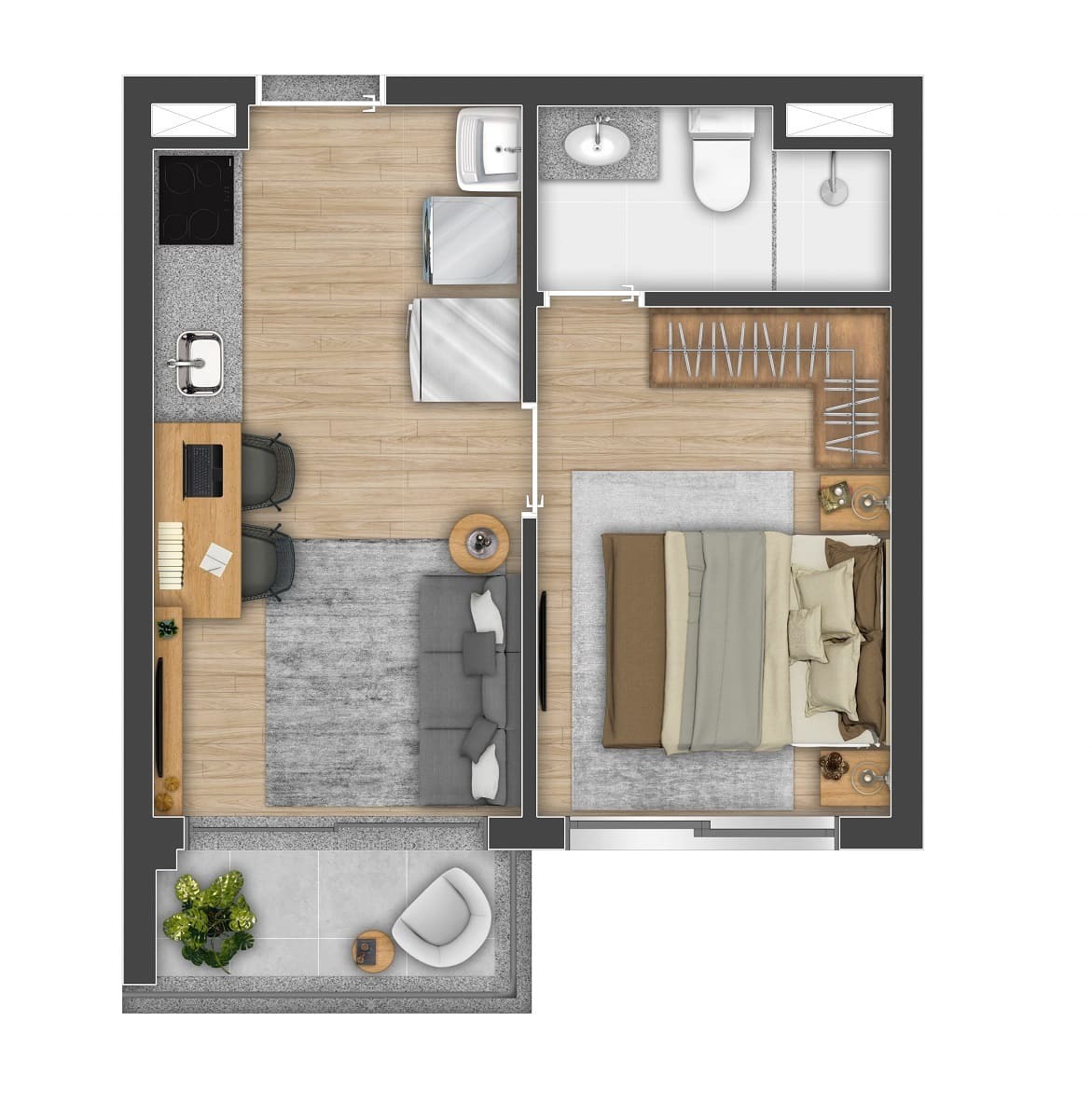 Apartamento à venda com 29m², 1 quarto sem vaga - 23