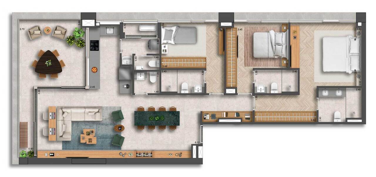 Apartamento à venda com 134m², 3 quartos com vaga - 23