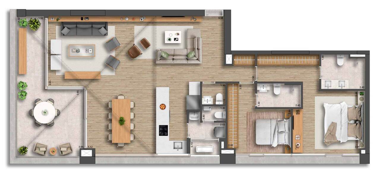 Apartamento à venda com 137m², 2 quartos com vaga - 23