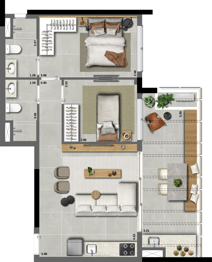 Apartamento à venda com 67m², 2 quartos sem vaga - 21