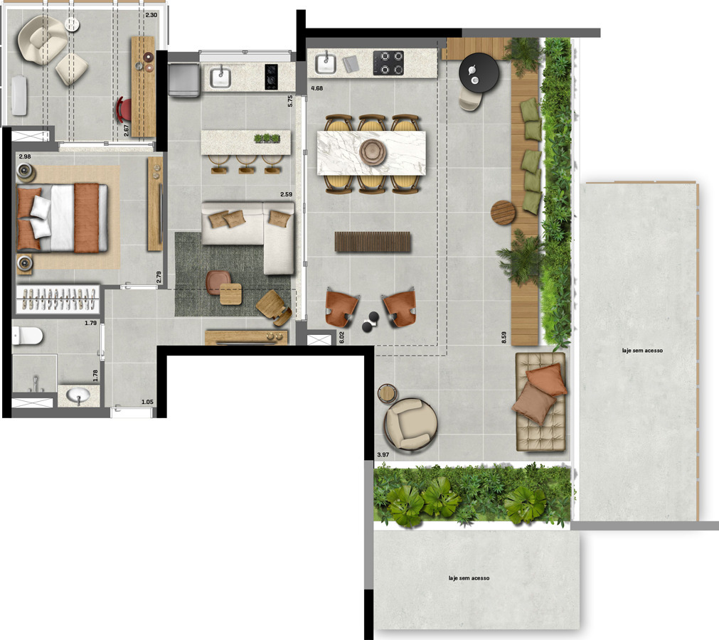 Apartamento à venda com 98m², 1 quarto sem vaga - 21