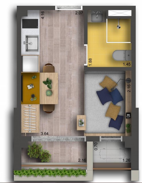 Studio à venda com 21m², 0 quartos sem vaga - 17