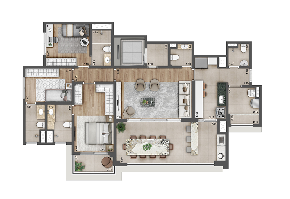 Apartamento à venda com 130m², 3 quartos com vaga - 23