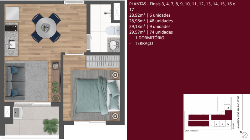 Apartamento à venda com 29m², 1 quarto sem vaga - 21