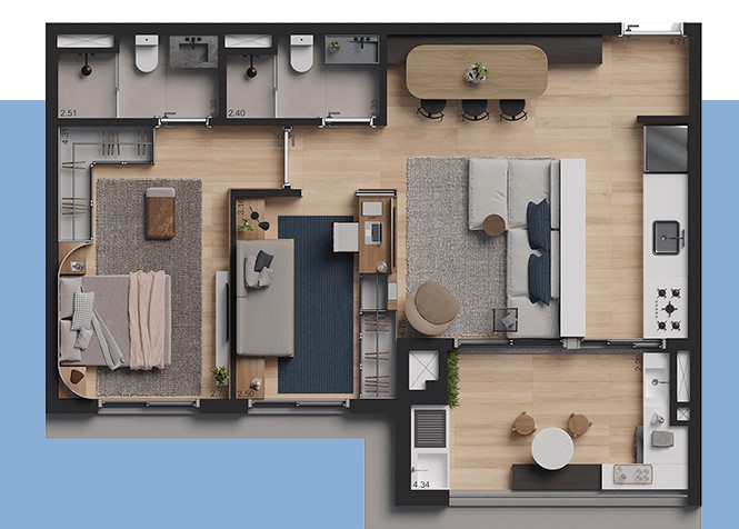 Apartamento à venda com 72m², 2 quartos com vaga - 17