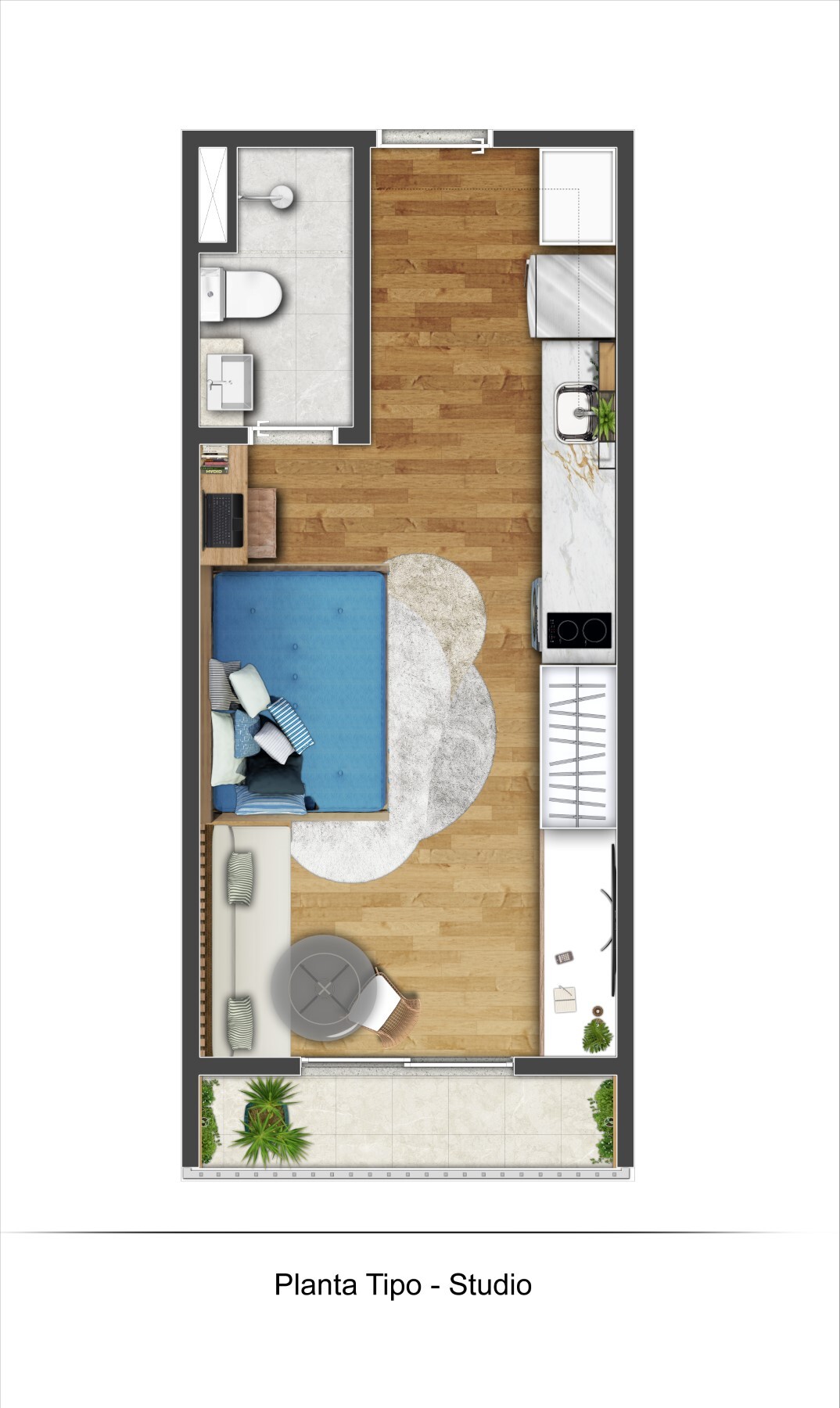 Studio à venda com 25m², 0 quartos sem vaga - 19